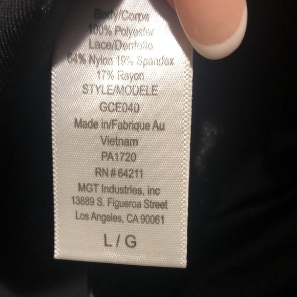 In Bloom by Jonquil black Camisole spaghetti straps with racerback lace L - Picture 6 of 6